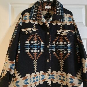 Heart Hips Black and Brown Geometric Jacket